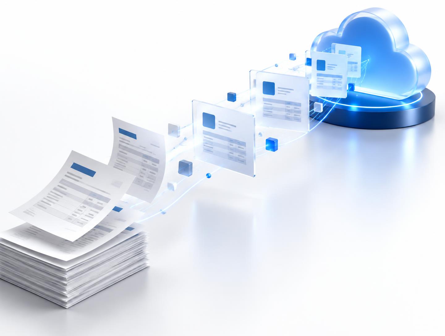 Papierbelege, die digitalisiert und in die Buchhaltung übergeben werden